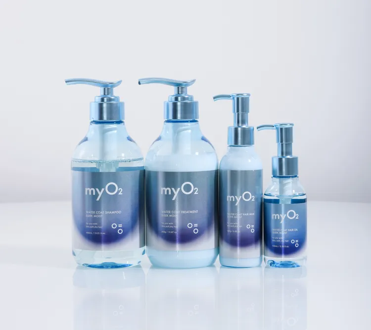 myO2藍光剋扁塌洗髮精/潤髮乳各450g／550元、髮油100ml／550元。品牌提供