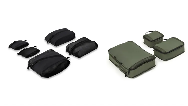 LOJEL Ordo日常收納組（左）1800元、LOJEL Ordo壓縮收納組（右）2200元。品牌提供