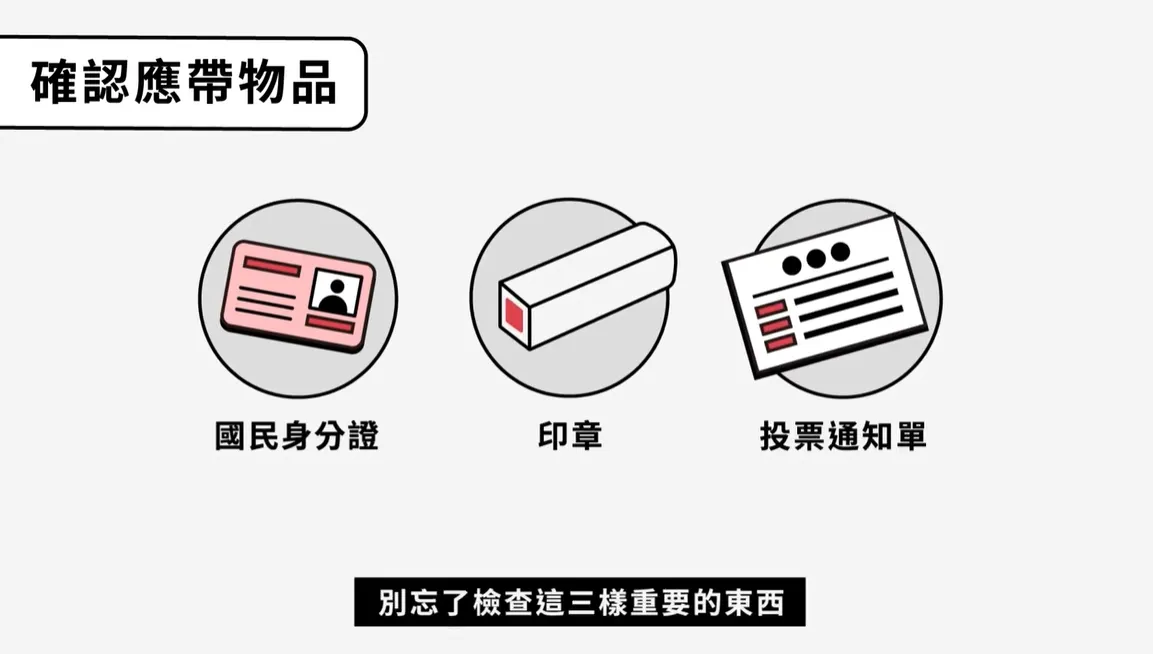 罢免投票日应携带身分证、印章与投票通知单。中选会提供