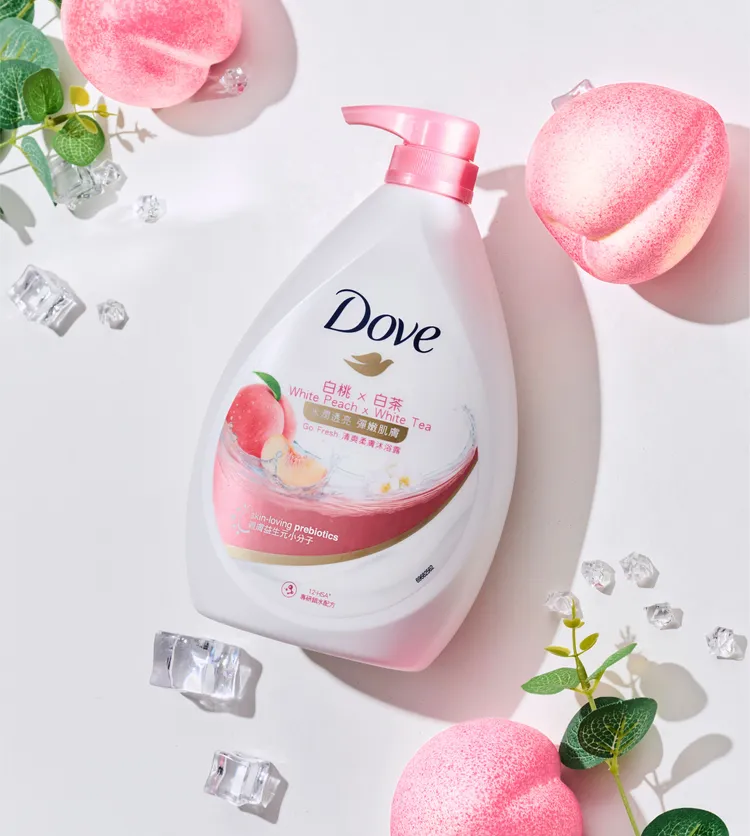 多芬GoFresh清爽柔膚沐浴露「白桃x白茶」，超適合夏天！