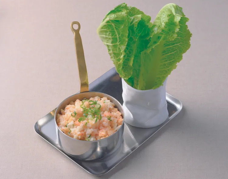 生菜乾杯蝦鬆 。業者提供