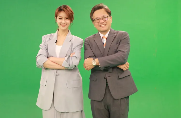 見戴立綱live報氣象一氣呵成，賴雅妍驚呆。中視提供