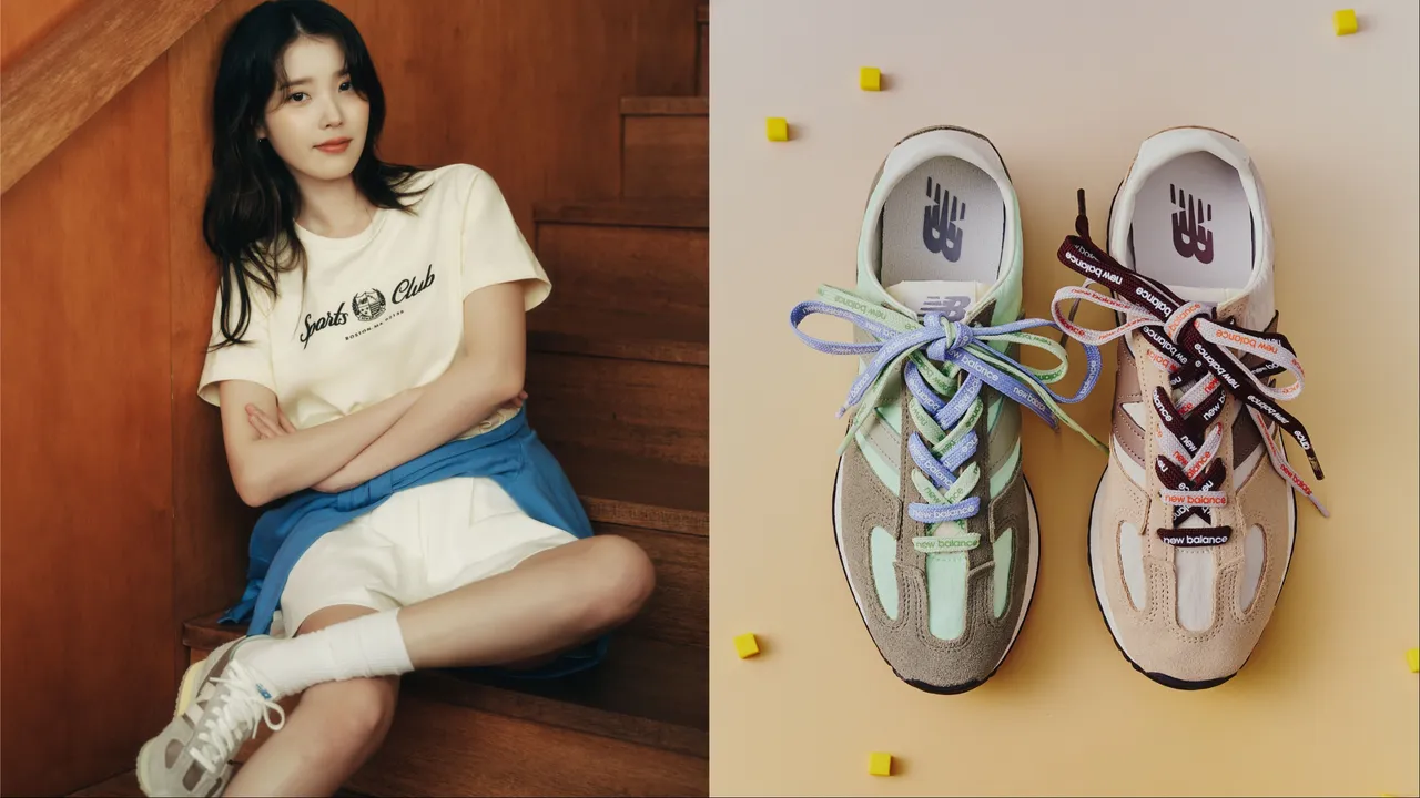 IU搶先演繹New Balance 471薄底鞋新色。品牌提供