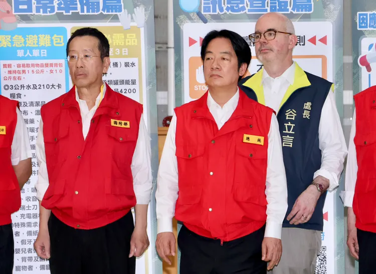 因「團結十講」引起諸多爭議的賴清德面對蔣萬安意有所指的致詞，神情嚴肅。莊宗達攝