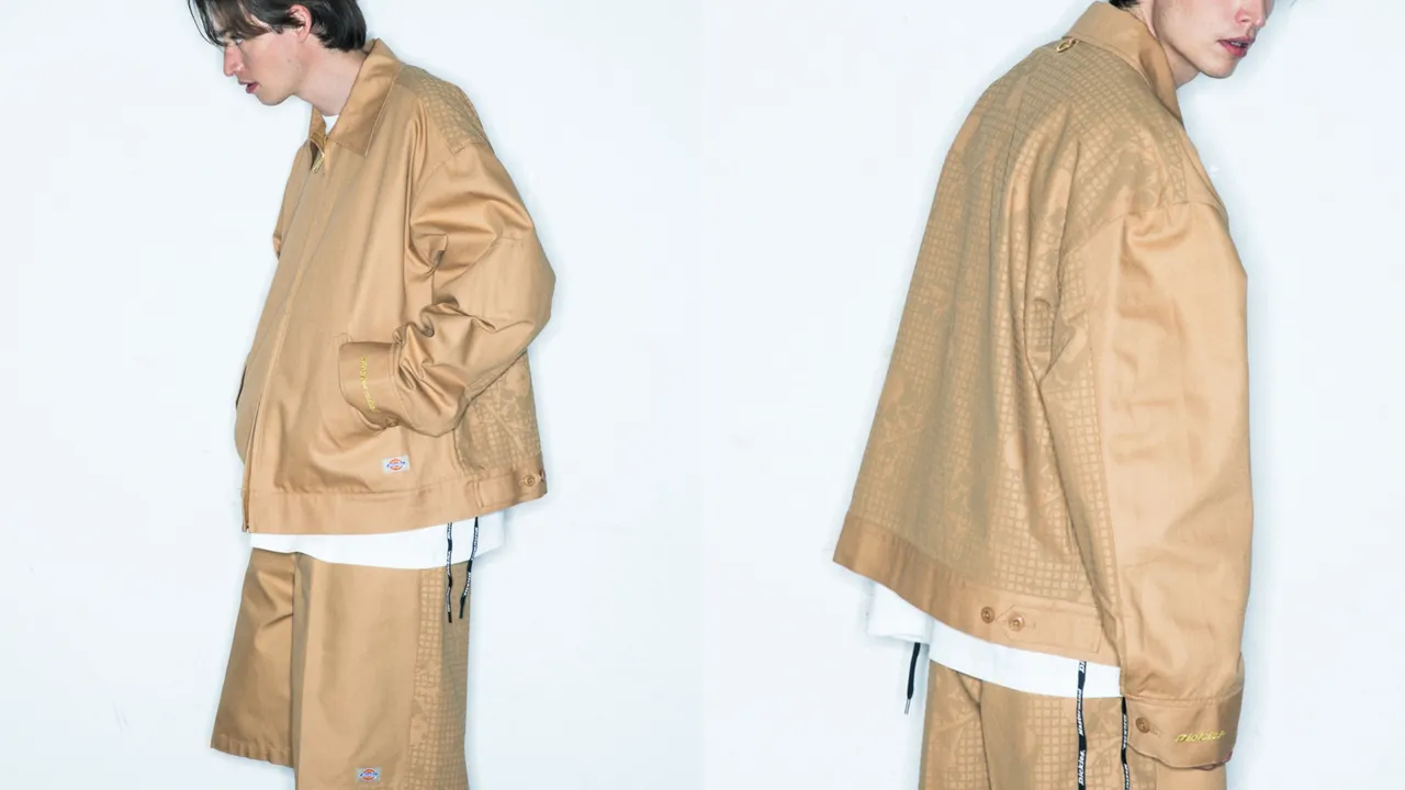 Dickies X mastermind JAPAN夹克8980元、工装短裤5980元。品牌提供