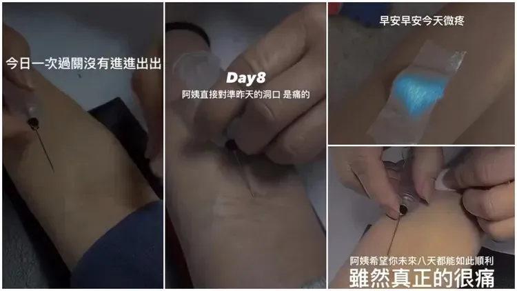 台師大女足學生曝光抽血情景，讓人心疼。翻攝自Threads_t__156__