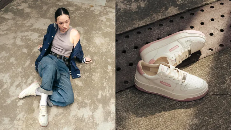 EPT COURT經典皮革板鞋台灣限定色絨霧粉，3680元。品牌提供