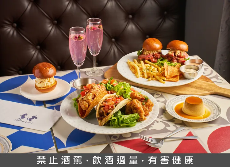 Big 7 Travel評為最值得品嘗的Top5漢堡「sheep+pony」以雙人套餐揭開厚漢堡聯名巡禮。業者提供