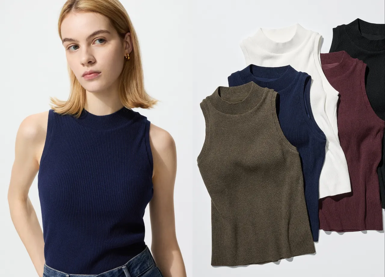 UNIQLO可机洗针织BRATOP背心,各790元。品牌提供