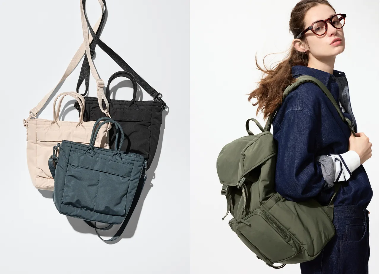 UNIQLO 2Way迷你万用包(左)590元、多口袋后背包(右)1290元。品牌提供