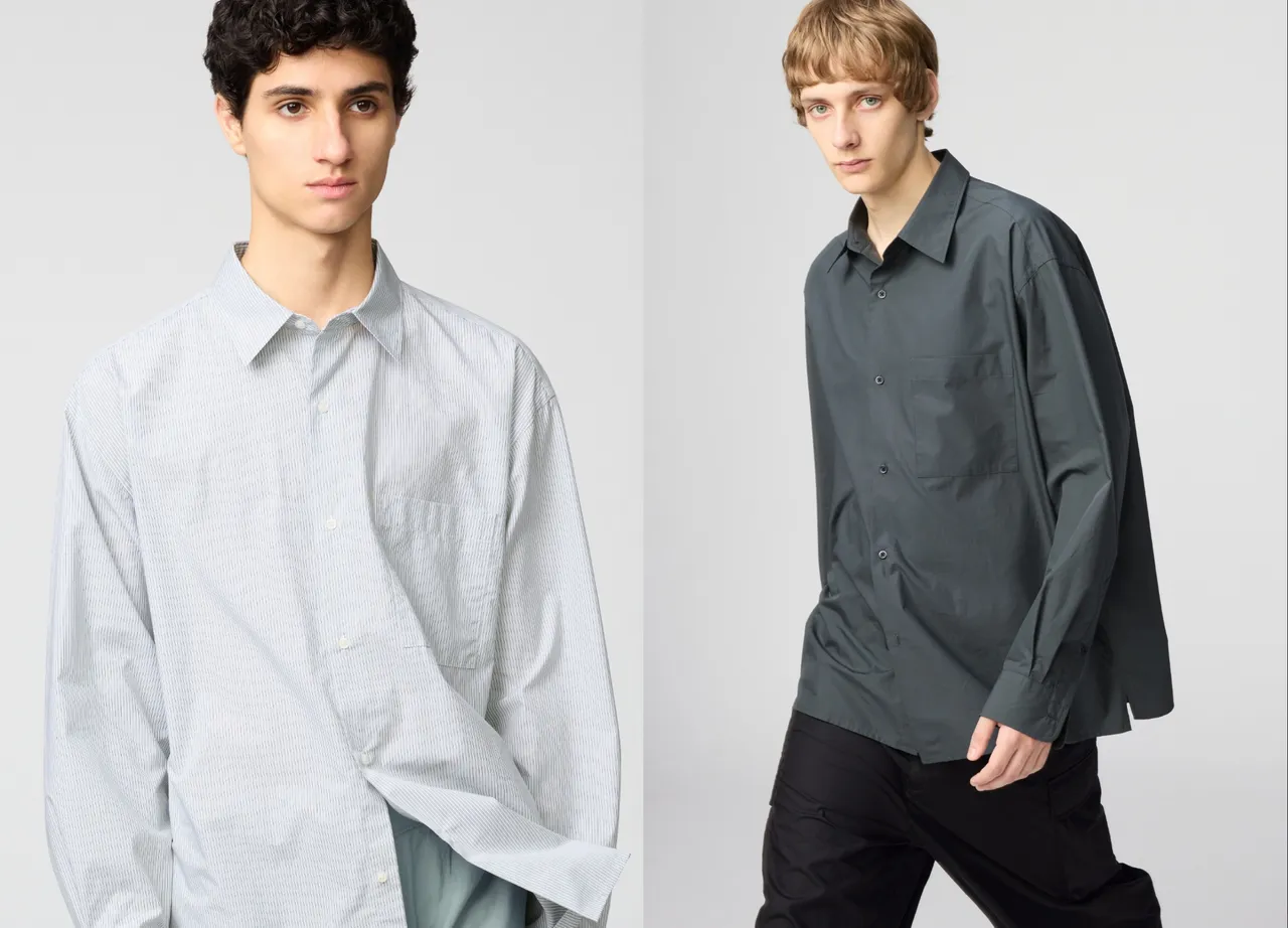 UNIQLO府绸宽版衬衫,各1290元。品牌提供