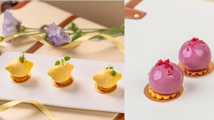 蜂蜜檸檬流芯塔、覆盆子乳酪球。品牌提供