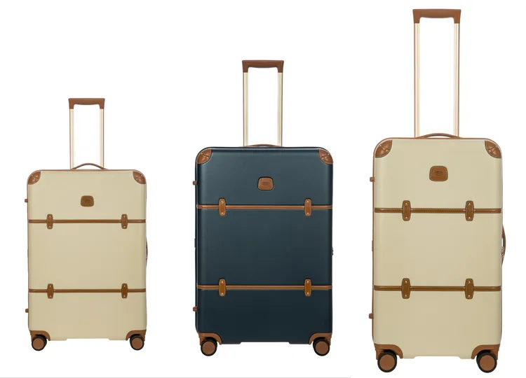 BRIC'S Bellagio拉鍊拉桿箱21吋（左起）／1萬9800元、27吋／2萬3800元、29吋／2萬5800元。品牌提供