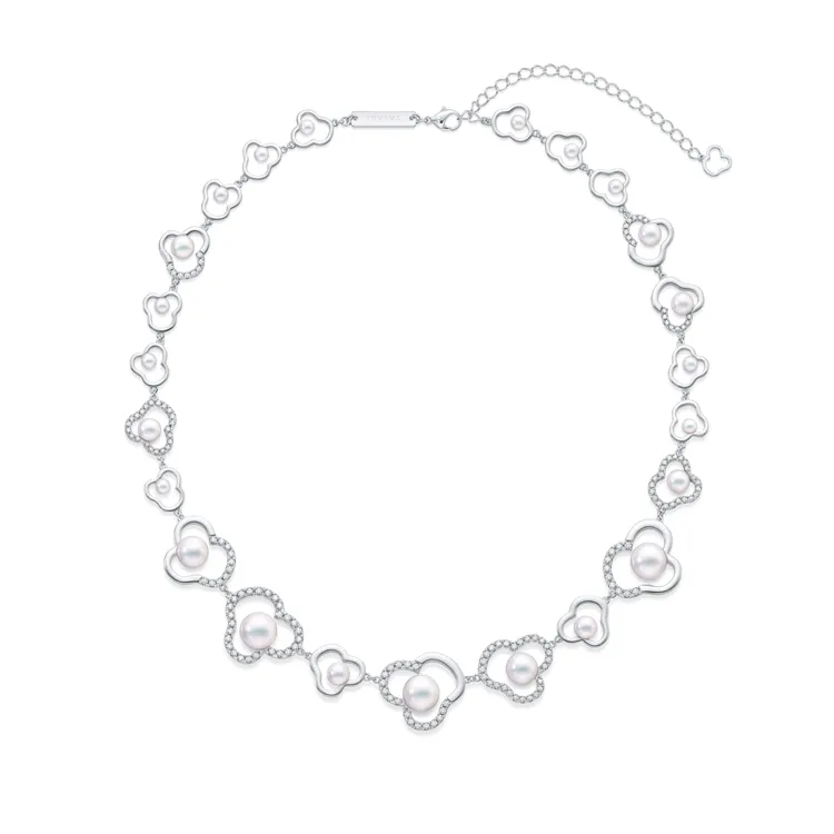 TASAKI chants 18K白金鑲鑽&阿古屋珍珠項鍊，138萬元。品牌提供