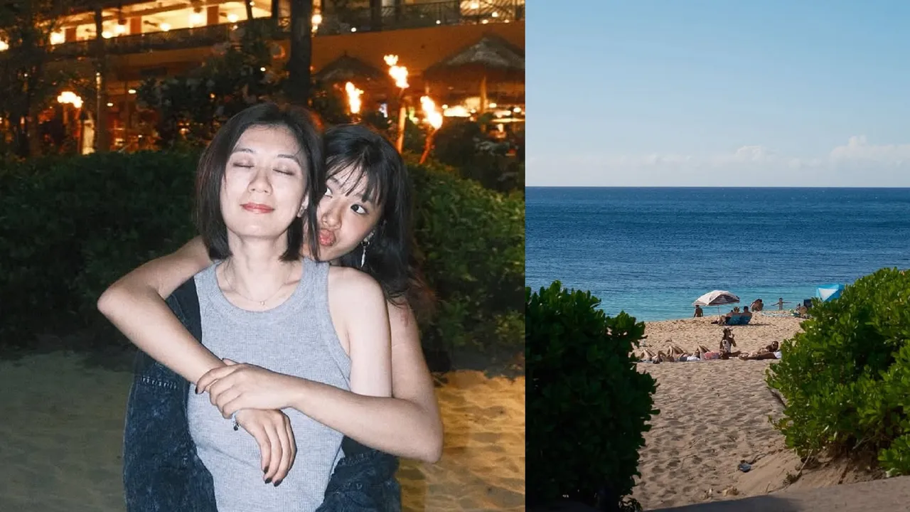 贾静雯女儿Angel分享夏威夷海滩美照。翻摄Angel IG