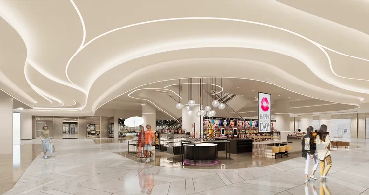 DREAM PLAZA的1樓挑高精品樓層模擬圖。統一集團提供