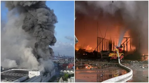 高雄超級電池廠爆炸15傷!「機器人衝火場」灌救畫面曝光