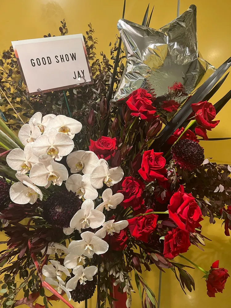 周杰倫送上花籃，祝GD演唱會成功。陳薇安攝