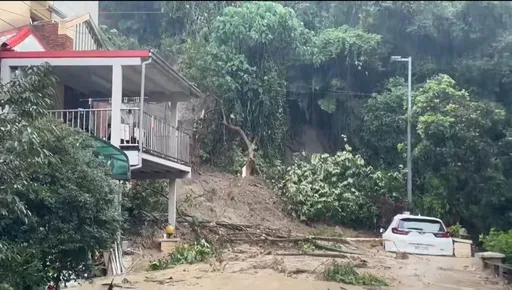 台中大坑爆发土石流 泥流冲民宅画面曝!多处道路中断