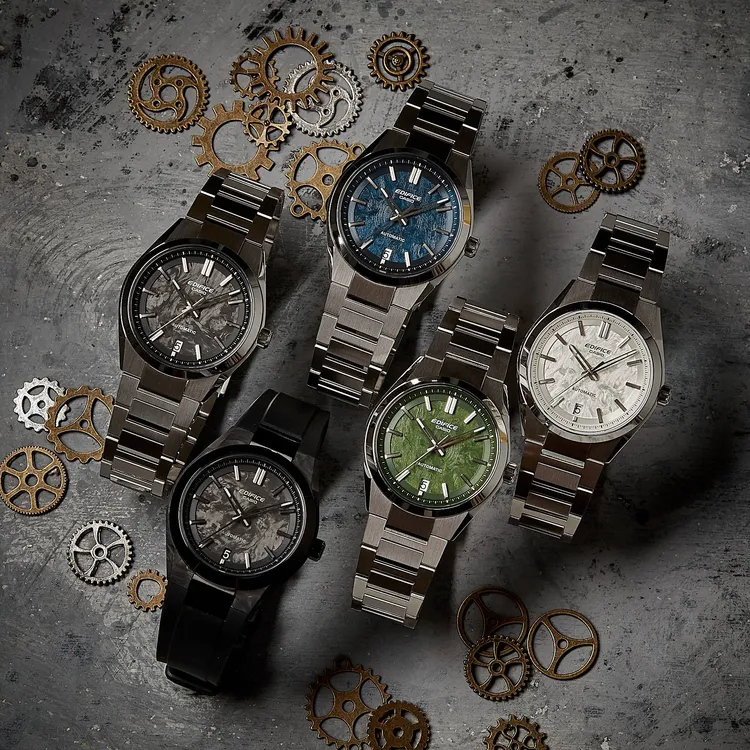 EDIFICE此次推出5款EFK-100系列大三針日期機械腕錶。品牌提供