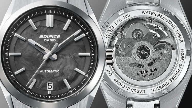 EFK-100系列搭配透視背蓋，讓運作中的機芯清晰可見。品牌提供