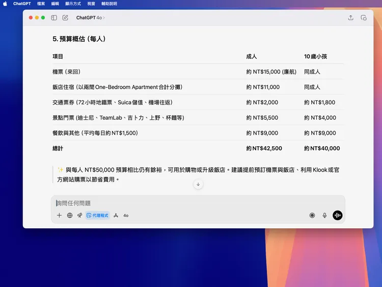 還會估算每個人在不同項目中的預算。趙筱文攝