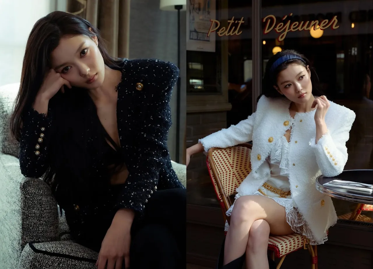 金裕贞接连以黑、白2套造型诠释出巴黎女人的不同时髦风格。翻摄BALMAIN IG