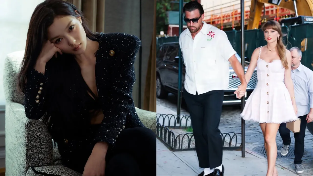 金裕貞(左)、泰勒絲(右圖右)搶先演繹BALMAIN 2025早秋系列。翻攝tayvis.socials、BALMAIN IG
