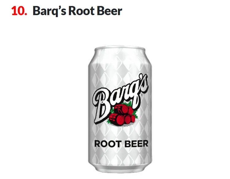 帶有懷舊氣息的 Barq’s Root Beer，同樣糖分驚人，一罐就含有44克糖，而且還不是無咖啡因飲品。Walmart。