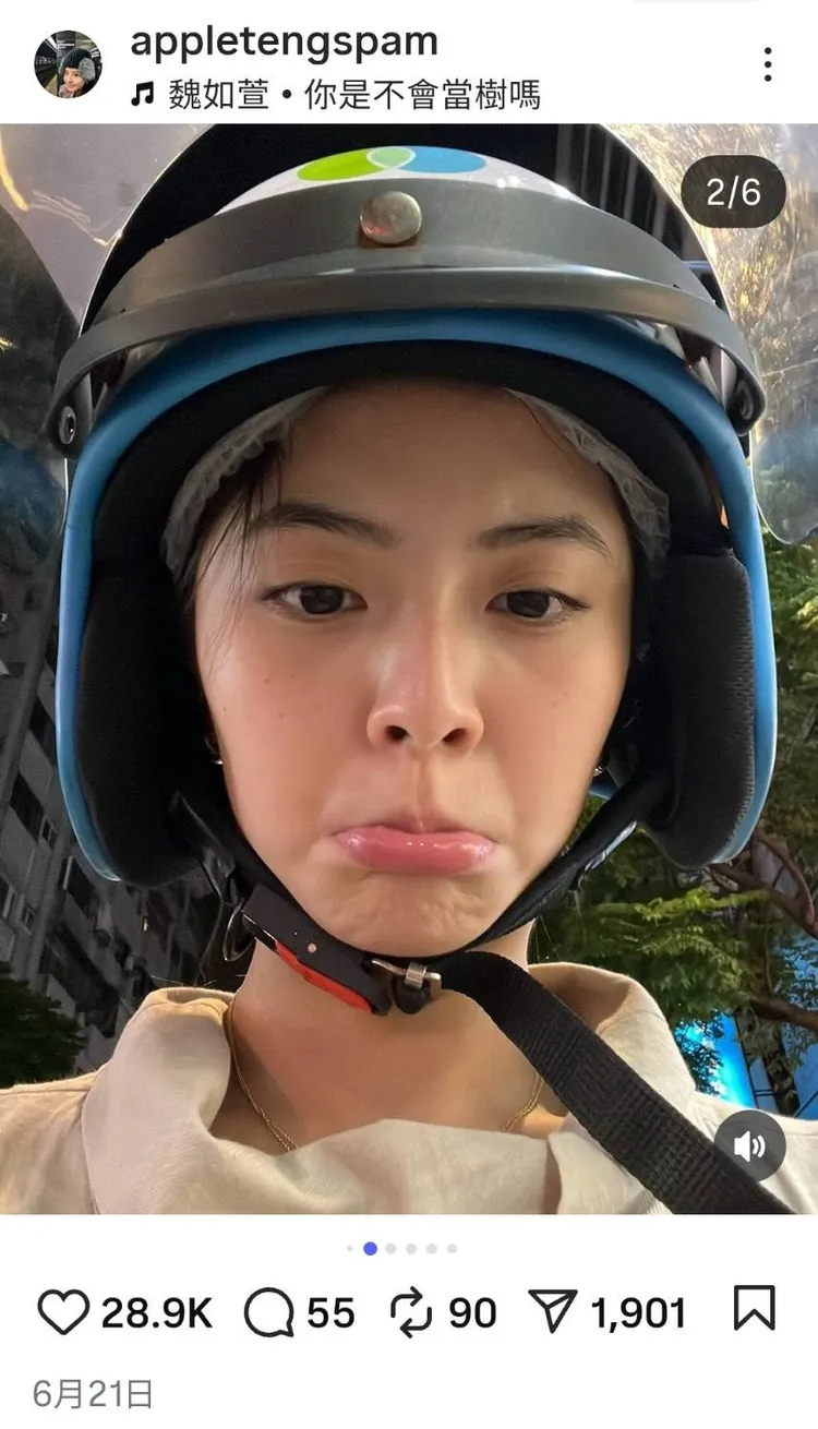 若盈不只一次在IG搭配魏如萱的歌。翻攝若盈IG