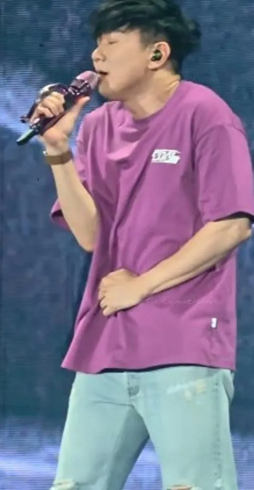 林俊傑敬業忍痛繼續開唱。翻攝挑吃兔微博