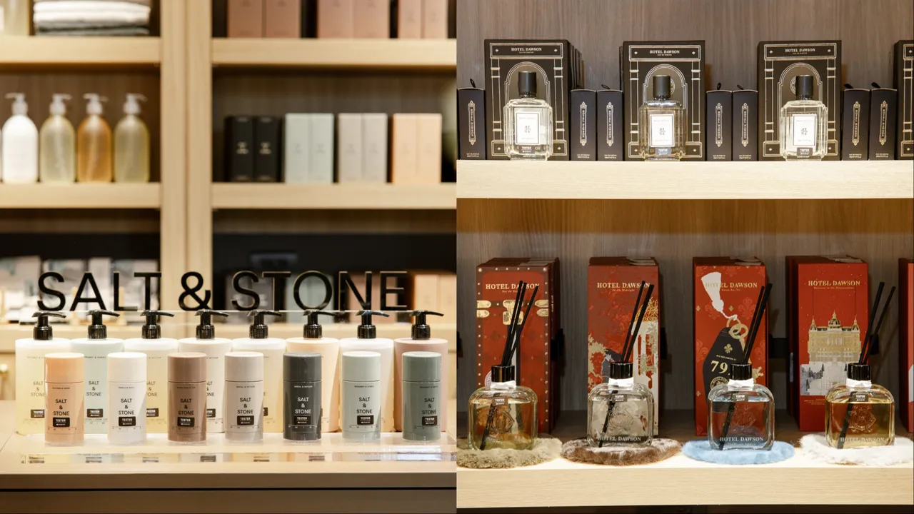新店带来「SALT & STONE」、「Hotel Dawson」等人气香氛品牌。品牌提供