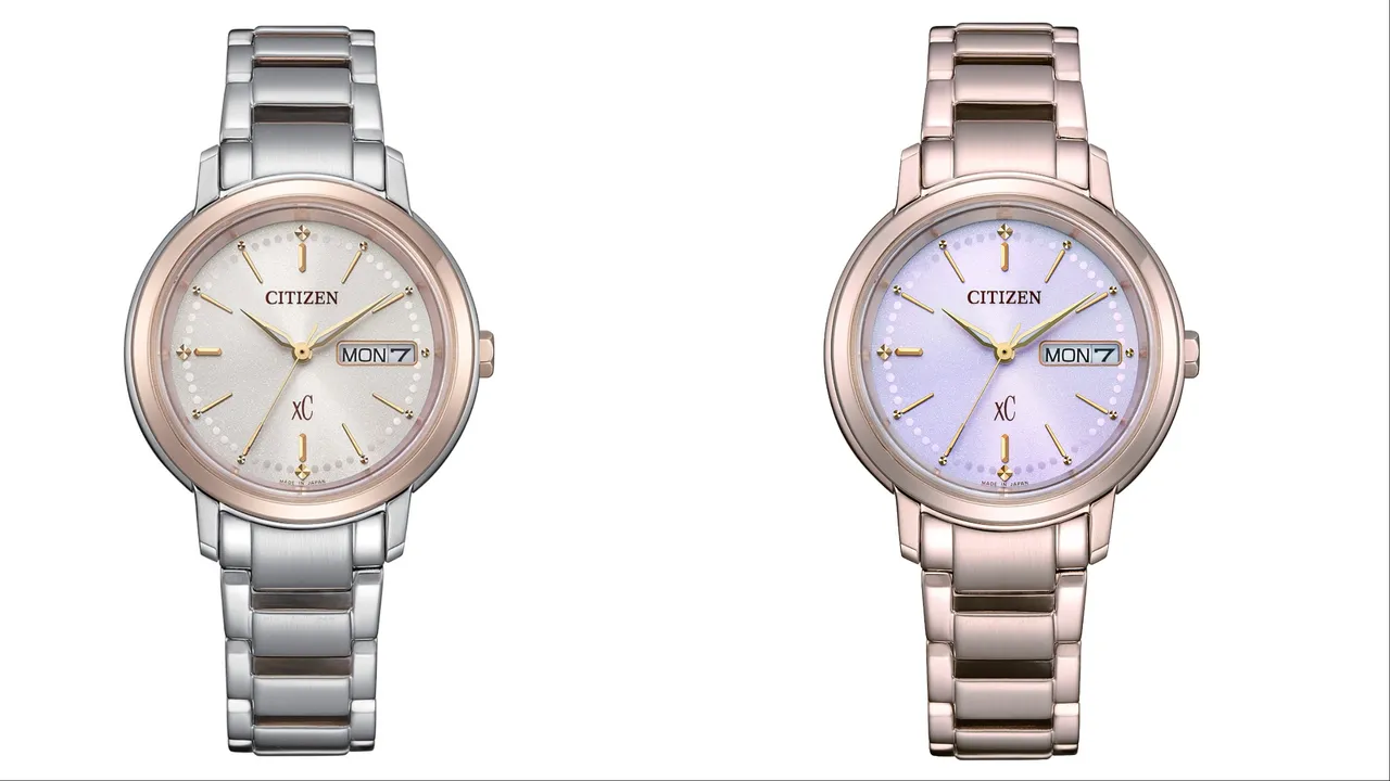 CITIZEN光动能三针表款EW2429-56X(左)、EW2426-54X(右),各1万8800元。品牌提供