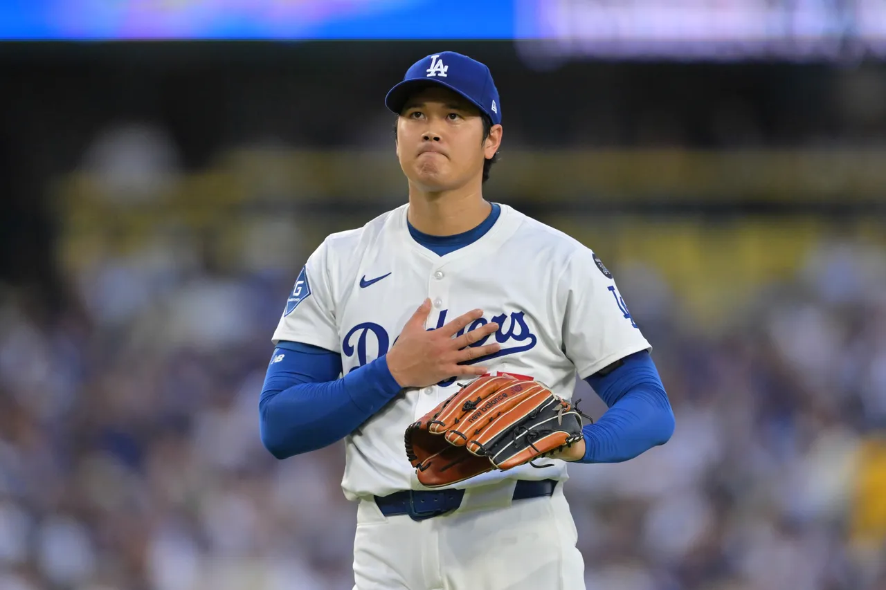 投手大谷今天挨轰。 美联社