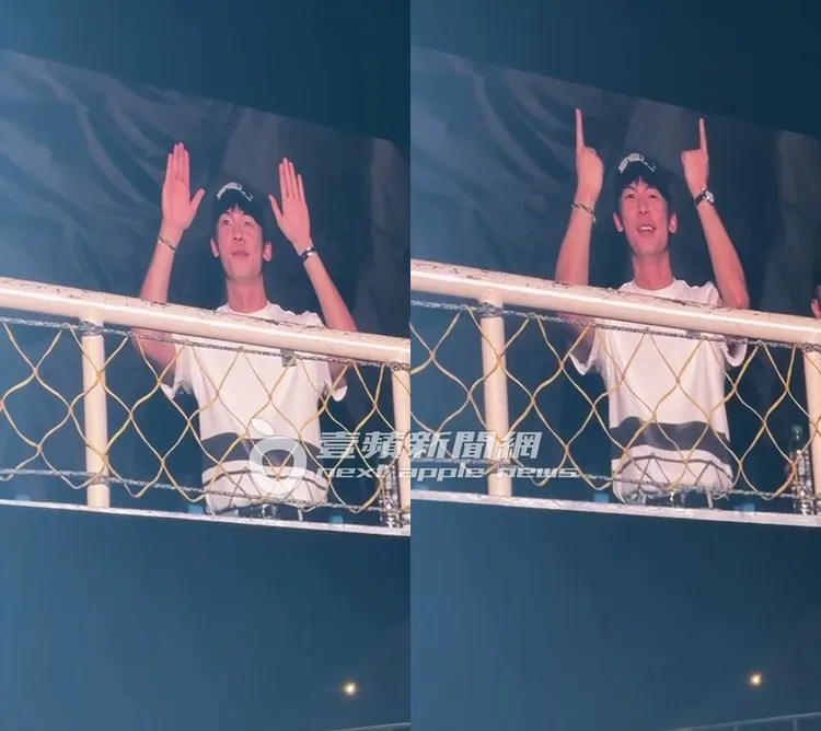 許光漢被cue跳《Unforgiven》，比出食指擺動。讀者提供