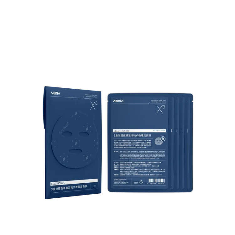 AKIMIA 3重泌體乾式微電流面膜，5片／900元。品牌提供
