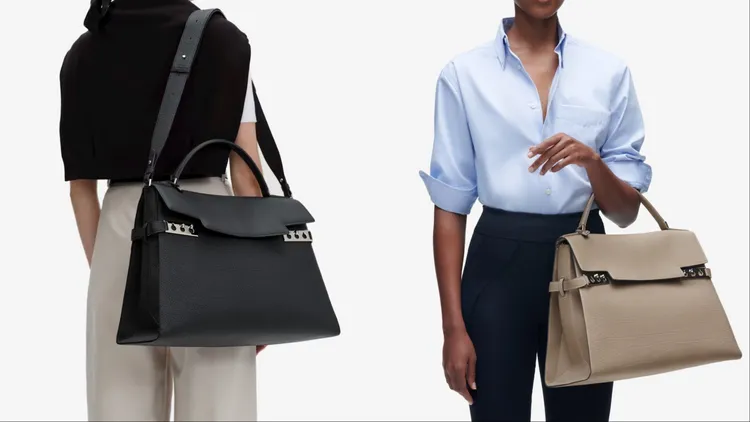 Delvaux Tempête XL手袋以俐落梯形、可拆式長背帶設計兼顧時髦與實用性。品牌提供