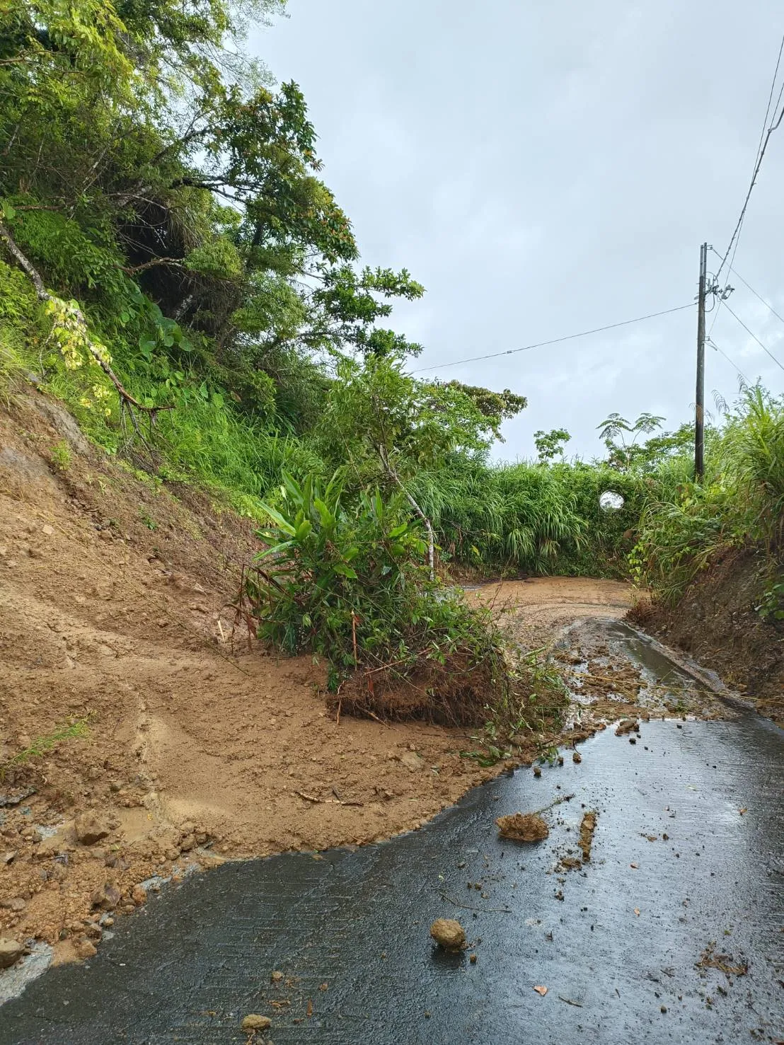 玉里赤科山产业道路传土石流灾情。民众提供