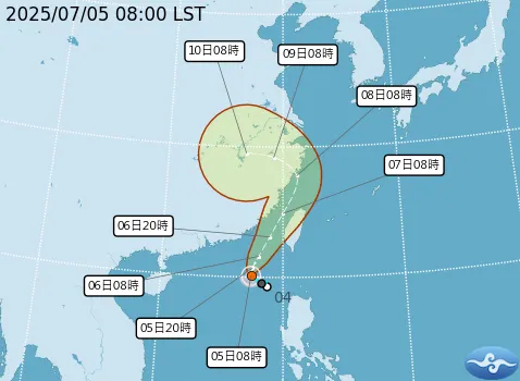 丹娜絲颱風可能成為今年第1個侵襲影響台灣的颱風。氣象署提供