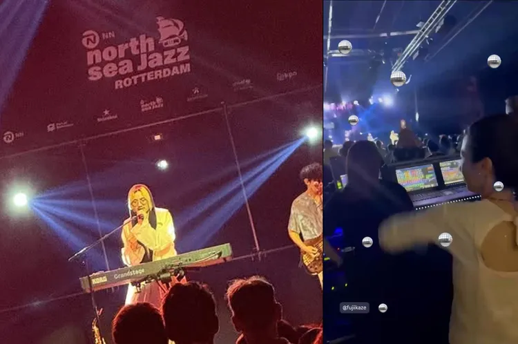 田馥甄跟著台上的藤井風舞動。翻攝田馥甄IG