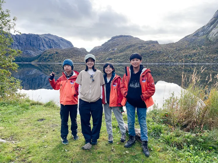 挪威探險團，子晨（左起）、姚愛寗、晴羽、禮安。公視提供