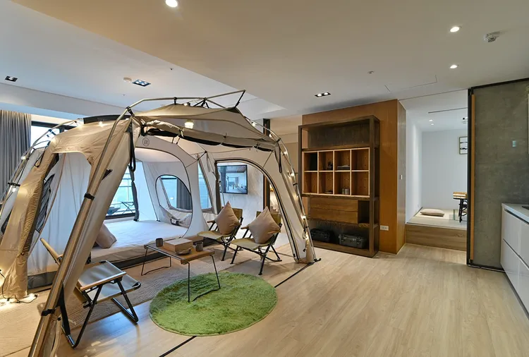 每間露營房都有不同設計。蘊泉庄提供