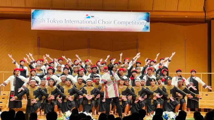 尼布恩合唱團參賽畫面。中央社