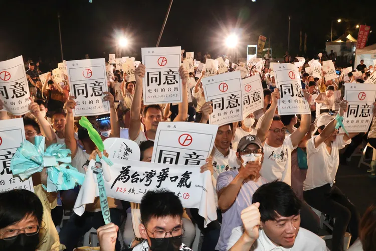 民眾黨核三延役公投之夜。莊宗達攝