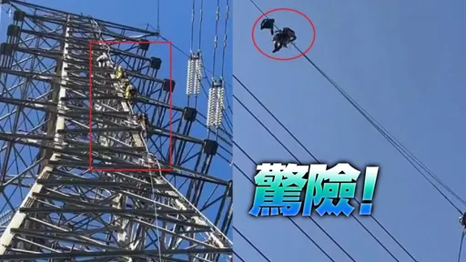 「男屍」高懸20樓高高壓電塔逾3天 4特搜人員驚險攀高畫面曝光