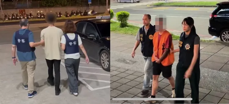 警方循線逮到權利車的22歲江姓女車主，以及接應槍手的27歲蔡男，帶回釐清案情中。民眾提供