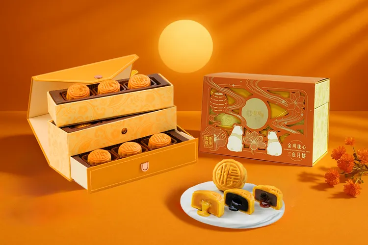 「金玥流心三色月餅」匯聚最高人氣三口味-奶黃、芝麻、陳皮紅豆沙，饕客首選禮盒業者提供