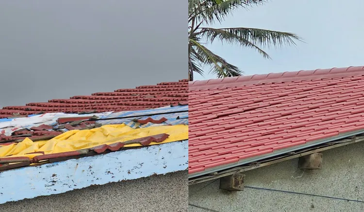 七股區民家受損嚴重，但屋頂受損超過100平方公尺的「重災戶」大多未拿到補助款，自行修繕就花了數十萬。讀者提供