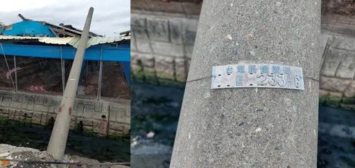 楊柳颱風來了 水泥桿砸七股雞舍月餘沒人清 竟是區公所路燈電桿