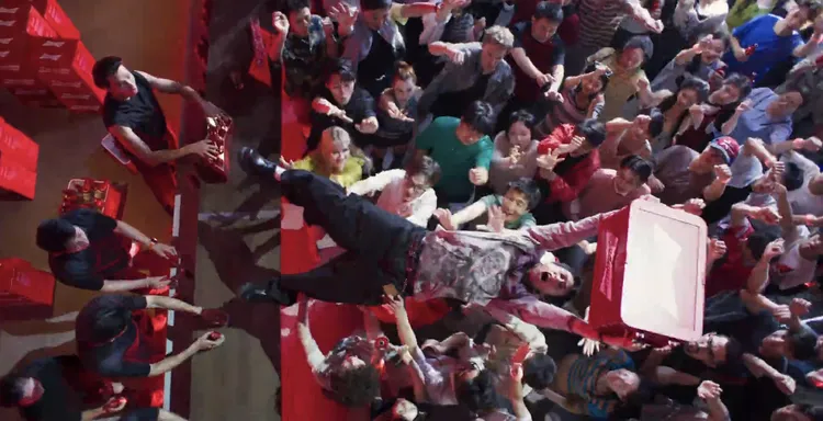 石知田笑說躺著賺一點都不輕鬆。翻攝百威廣告